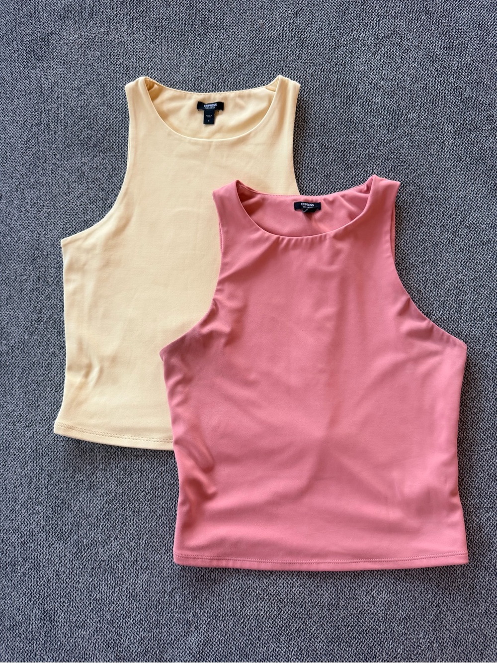 Express Body Contour Tank  - Coral  & Pale Yellow